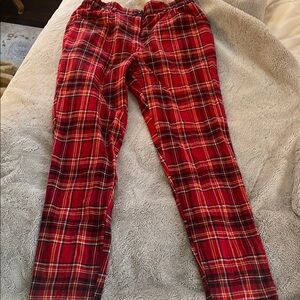 Urban Outfitters Red Plaid Ankle Pant Nice! Small 27” inseam 26” waist